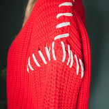 Stitch Detailed Chunky Crew Neck Knit