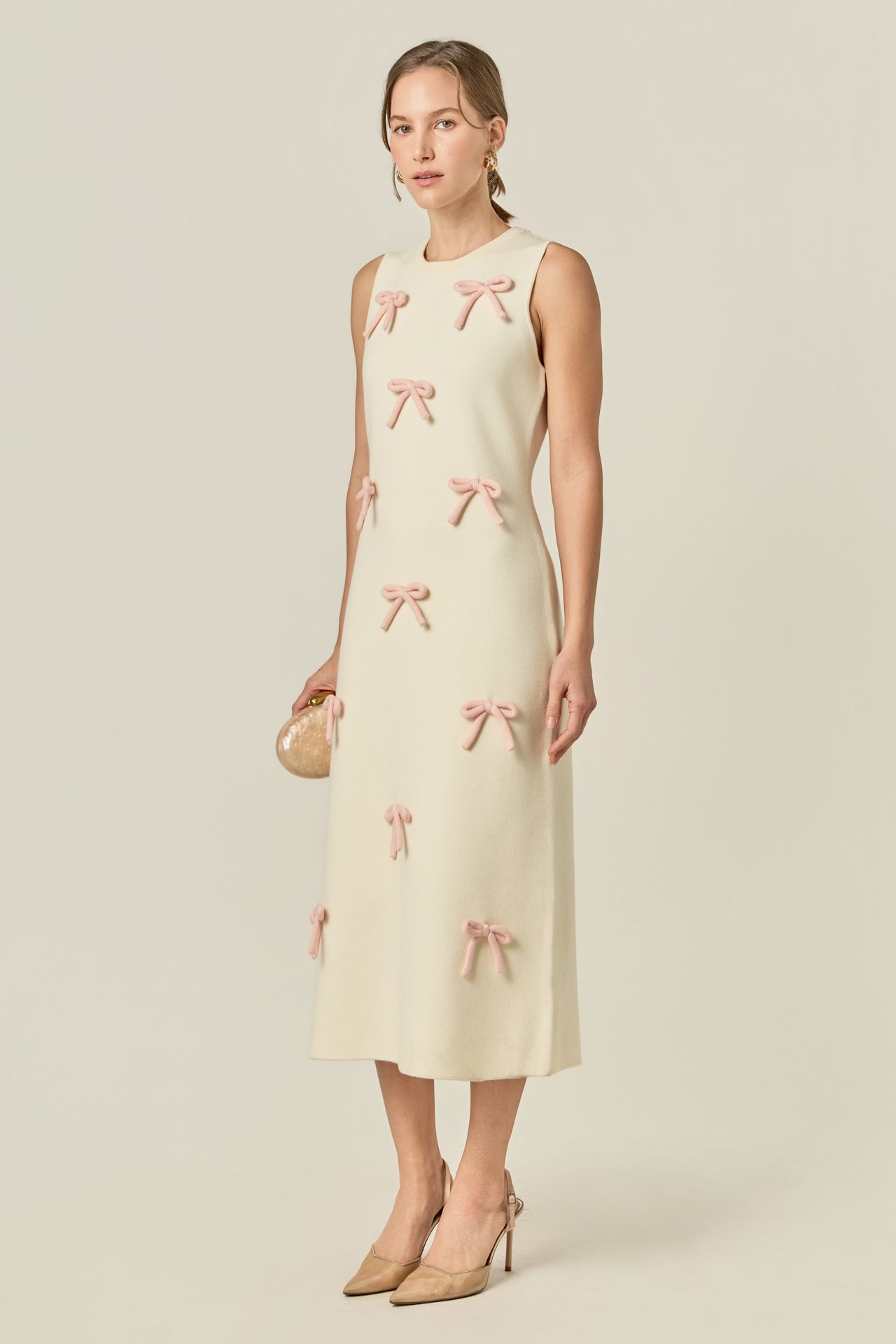 Lila Bow Midi Dress English Factory Lila Bow Midi Dress English Factory
