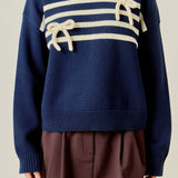 Eloise Bow Striped Knit Top