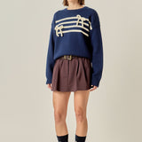 Eloise Bow Striped Knit Top