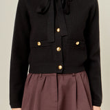 Detachable Bow Cardigan
