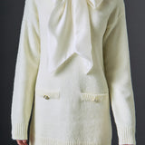 Detachable Bow Knit Dress