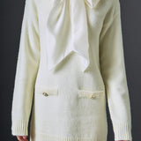 Detachable Bow Knit Dress