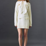 Detachable Bow Knit Dress