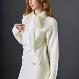 Detachable Bow Knit Dress