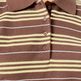 Striped Polo Knit Top