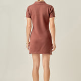 Argyle Knit Polo Mini Dress