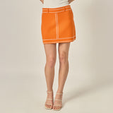 Denim-Look Knit Skirt