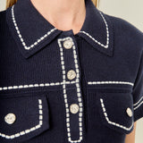 Denim-Look Knit Mini Dress