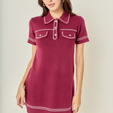 Denim-Look Knit Mini Dress