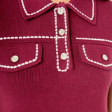 Denim-Look Knit Mini Dress