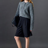 Lurex Argyle Knit Cardigan