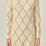 Lurex Argyle Pattern Dress
