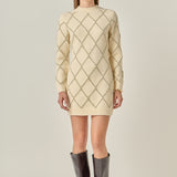 Lurex Argyle Pattern Dress