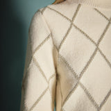 Lurex Argyle Pattern Dress