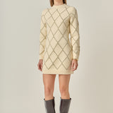 Lurex Argyle Pattern Dress
