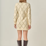 Lurex Argyle Pattern Dress