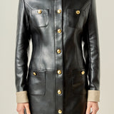 Victoria Faux Leather Mini Dres
