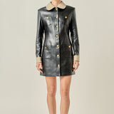 Victoria Faux Leather Mini Dres