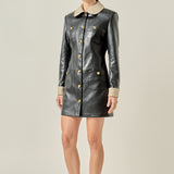 Victoria Faux Leather Mini Dres