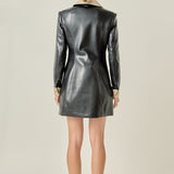 Victoria Faux Leather Mini Dres