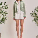 Braided Stripe Collar Cardigan