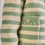 Braided Stripe Collar Cardigan