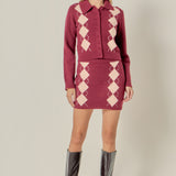 Argyle Knit Skirt