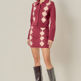 Argyle Knit Skirt