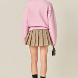 Bunny Rhinestone Bow Sweater