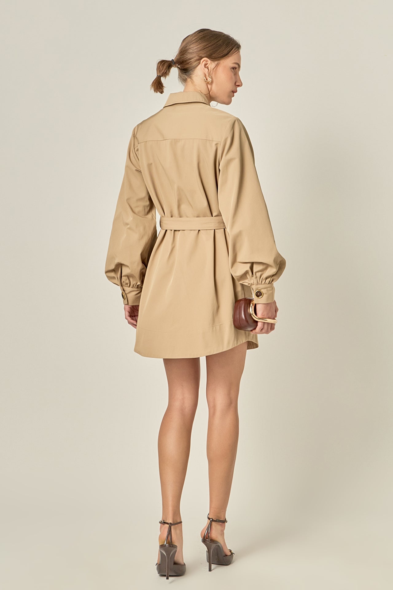 English Factory - Blair Trench Mini Dress Beige / S English Factory - Blair Trench Mini Dress Beige / S