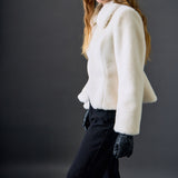 Peplum Faux Fur Coat