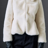 Peplum Faux Fur Coat