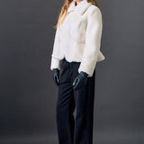 Peplum Faux Fur Coat