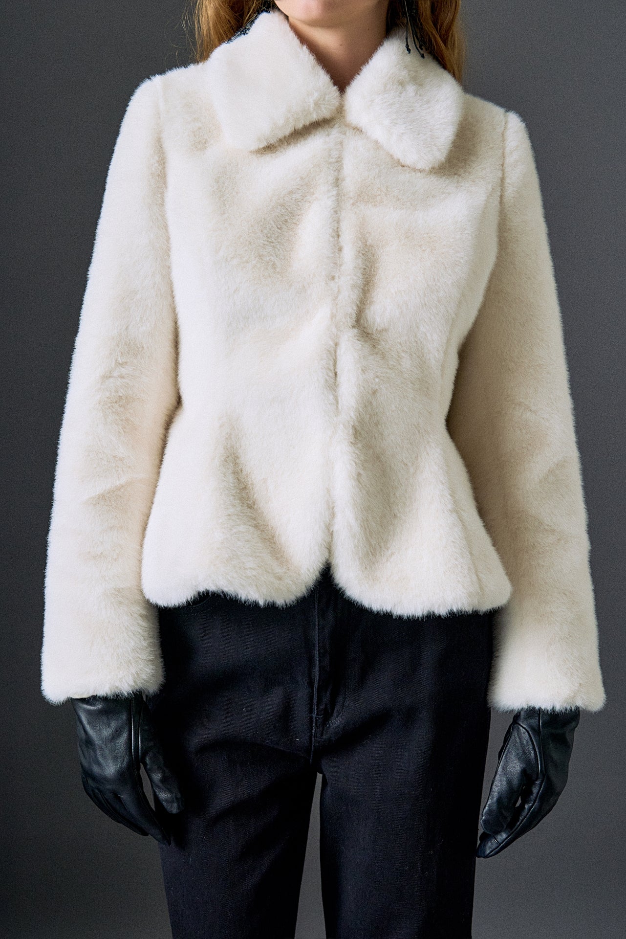 Peplum Faux Fur Coat – English Factory