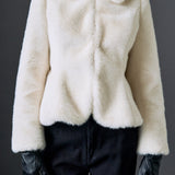 Peplum Faux Fur Coat