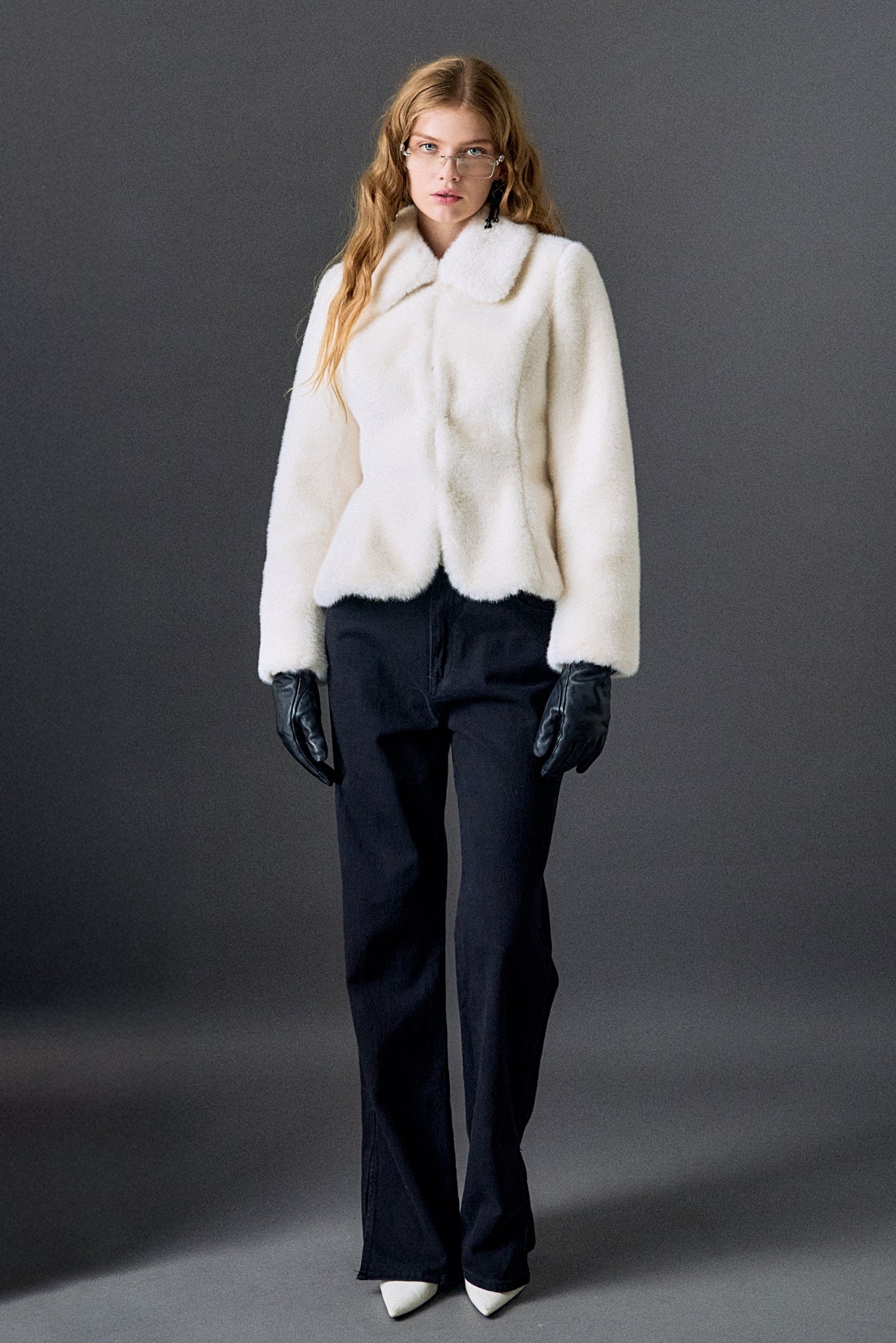 Peplum Faux Fur Coat – English Factory