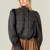 Technical Drawstring Bomber Jacket