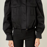 Technical Drawstring Bomber Jacket