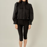 Technical Drawstring Bomber Jacket