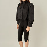 Technical Drawstring Bomber Jacket