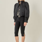 Technical Drawstring Bomber Jacket