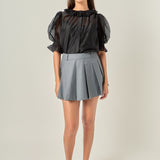Ruffled Short Sleeves Blouse