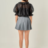 Ruffled Short Sleeves Blouse
