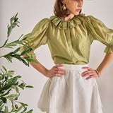Ruffled Short Sleeves Blouse