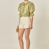 Ruffled Short Sleeves Blouse