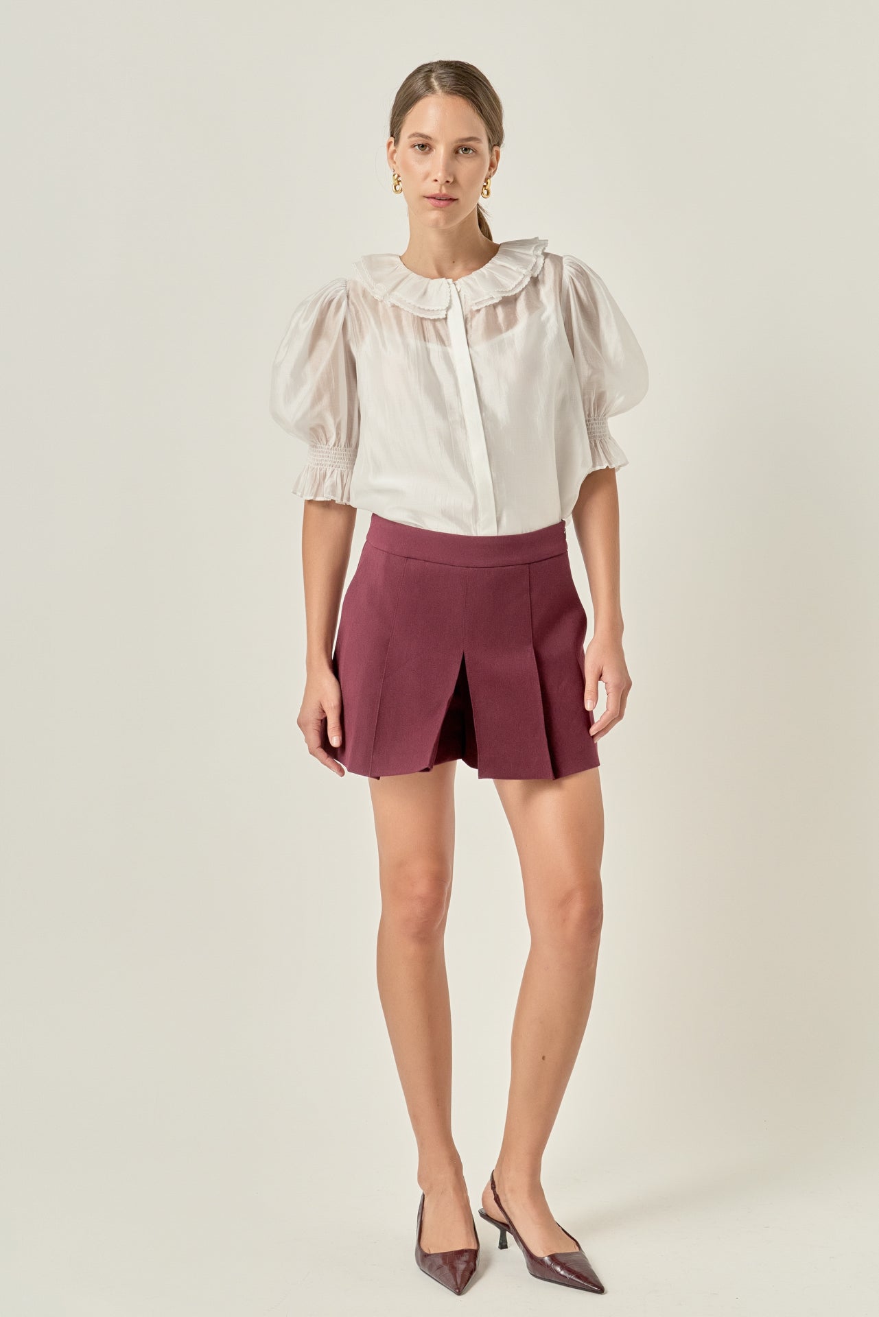 Ruffled Short Sleeve Blouse