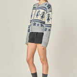Folk Motif Knit Cardigan