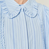 Pintuck and Ruffle Detail Shirt Dress