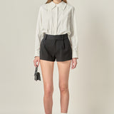 Classic Pintuck Ruffle Shirt